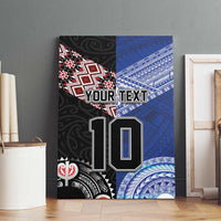 Custom Aotearoa and Samoa Rugby Canvas Wall Art Maori Warrior and Teuila Emblem-Tatau with Taniko Art