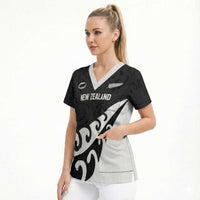 Custom NZ Rugby Scrub Top Koru and Silver Fern Sporty Style LT03 - Polynesian Pride
