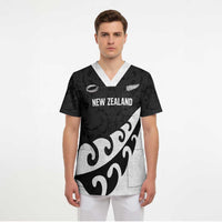 Custom NZ Rugby Scrub Top Koru and Silver Fern Sporty Style LT03 - Polynesian Pride