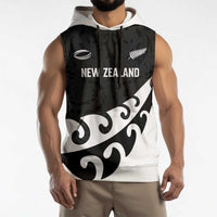 Custom NZ Rugby Sleeveless Hoodie Koru and Silver Fern Sporty Style LT03 - Polynesian Pride