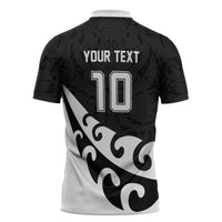 Custom NZ Rugby Zipper Polo Shirt Koru and Silver Fern Sporty Style LT03 - Polynesian Pride