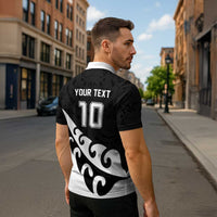 Custom NZ Rugby Zipper Polo Shirt Koru and Silver Fern Sporty Style LT03 - Polynesian Pride