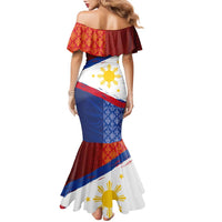 Philippines National Flag Day Family Matching Mermaid Dress and Hawaiian Shirt Polynesian and Yakan Tattoo Brush Style