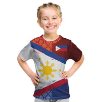 Philippines National Flag Day Kid T Shirt Polynesian and Yakan Tattoo Brush Style