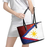 Philippines National Flag Day Leather Tote Bag Polynesian and Yakan Tattoo Brush Style