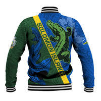 Solomon Island Crocodile and Shark Baseball Jacket Polynesian Pattern