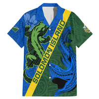 Solomon Island Crocodile and Shark Family Matching Mermaid Dress and Hawaiian Shirt Polynesian Pattern