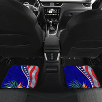 Personalised American Samoa and United States Car Mats Bald Eagle and Seal Hibiscus Polynesian Pattern