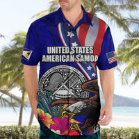Personalised American Samoa and United States Hawaiian Shirt Bald Eagle and Seal Hibiscus Polynesian Pattern LT03 - Polynesian Pride