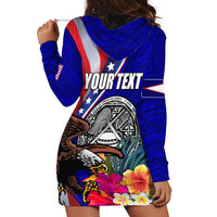 Personalised American Samoa and United States Hoodie Dress Bald Eagle and Seal Hibiscus Polynesian Pattern LT03 - Polynesian Pride