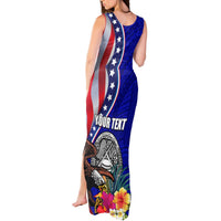 Personalised American Samoa and United States Tank Maxi Dress Bald Eagle and Seal Hibiscus Polynesian Pattern LT03 - Polynesian Pride