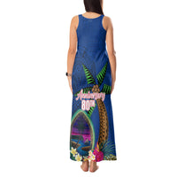 Guam Liberation Day 80th Anniversary Tank Maxi Dress Palm Tree and Seal Artwork Hibiscus Polynesian Pattern LT03 - Polynesian Pride