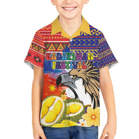 Philippines Kadayawan Family Matching Puletasi and Hawaiian Shirt Filipino Eagle Durian with Polynesian and Igorots Pattern