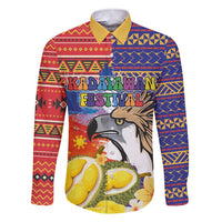 Philippines Kadayawan Family Matching Short Sleeve Bodycon Dress and Hawaiian Shirt Filipino Eagle Durian with Polynesian and Igorots Pattern