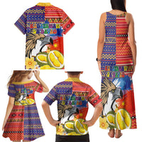 Philippines Kadayawan Family Matching Tank Maxi Dress and Hawaiian Shirt Filipino Eagle Durian with Polynesian and Igorots Pattern