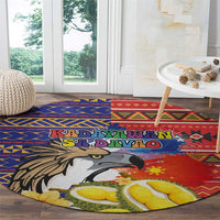 Philippines Kadayawan Round Carpet Filipino Eagle Durian with Polynesian and Igorots Pattern