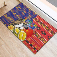 Philippines Kadayawan Rubber Doormat Filipino Eagle Durian with Polynesian and Igorots Pattern