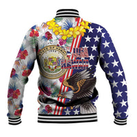 Hawaii and United States Together Baseball Jacket Seal of Hawaii and Bald Eagle - Polynesian Pride