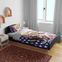 Hawaii and United States Together Bedding Set Seal of Hawaii and Bald Eagle - Polynesian Pride