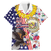 Hawaii and United States Together Family Matching Mermaid Dress and Hawaiian Shirt Seal of Hawaii and Bald Eagle - Polynesian Pride