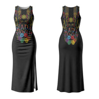 Philippines Kadayawan Festival Couples Matching Tank Maxi Dress and Hawaiian Shirt Polynesian Tribal Art Barong Style LT03 - Polynesian Pride