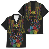 Philippines Kadayawan Festival Family Matching Long Sleeve Bodycon Dress and Hawaiian Shirt Polynesian Tribal Art Barong Style LT03 Dad's Shirt - Short Sleeve Black - Polynesian Pride