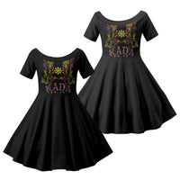 Philippines Kadayawan Festival Family Matching Long Sleeve Bodycon Dress and Hawaiian Shirt Polynesian Tribal Art Barong Style LT03 Daughter's Dress Black - Polynesian Pride