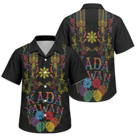 Philippines Kadayawan Festival Family Matching Off Shoulder Short Dress and Hawaiian Shirt Polynesian Tribal Art Barong Style LT03 Son's Shirt Black - Polynesian Pride