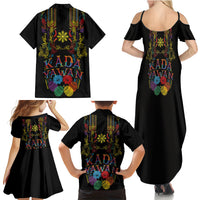 Philippines Kadayawan Festival Family Matching Summer Maxi Dress and Hawaiian Shirt Polynesian Tribal Art Barong Style LT03 Mom's Dress Black - Polynesian Pride