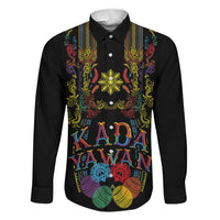 Philippines Kadayawan Festival Family Matching Tank Maxi Dress and Hawaiian Shirt Polynesian Tribal Art Barong Style LT03 Daughter's Dress Black - Polynesian Pride