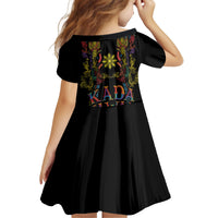Philippines Kadayawan Festival Kid Short Sleeve Dress Polynesian Tribal Art Barong Style LT03 - Polynesian Pride