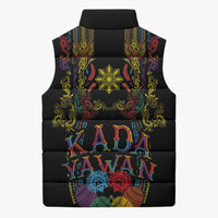 Philippines Kadayawan Festival Sleeveless Puffer Jacket Polynesian Tribal Art Barong Style