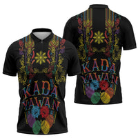 Philippines Kadayawan Festival Zipper Polo Shirt Polynesian Tribal Art Barong Style LT03 - Polynesian Pride