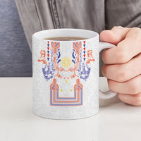Philippines Barong Style Ceramic Mug Polynesian Kakau Art Tattoos with Tribal Filipino Sun
