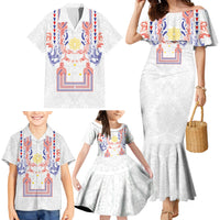 Philippines Barong Style Family Matching Mermaid Dress and Hawaiian Shirt Polynesian Kakau Art Tattoos with Tribal Filipino Sun LT03 - Polynesian Pride