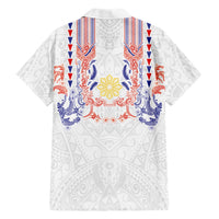 Philippines Barong Style Family Matching Short Sleeve Bodycon Dress and Hawaiian Shirt Polynesian Kakau Art Tattoos with Tribal Filipino Sun LT03 Dad's Shirt - Long Sleeve White - Polynesian Pride