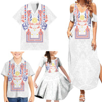 Philippines Barong Style Family Matching Summer Maxi Dress and Hawaiian Shirt Polynesian Kakau Art Tattoos with Tribal Filipino Sun LT03 - Polynesian Pride