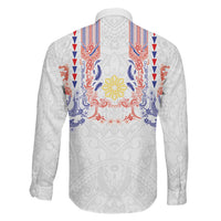 Philippines Barong Style Family Matching Summer Maxi Dress and Hawaiian Shirt Polynesian Kakau Art Tattoos with Tribal Filipino Sun LT03 Son's Shirt White - Polynesian Pride