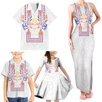 Philippines Barong Style Family Matching Tank Maxi Dress and Hawaiian Shirt Polynesian Kakau Art Tattoos with Tribal Filipino Sun LT03 - Polynesian Pride