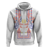 Philippines Barong Style Hoodie Polynesian Kakau Art Tattoos with Tribal Filipino Sun