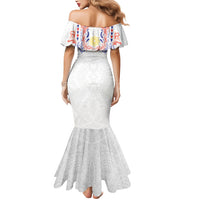 Philippines Barong Style Mermaid Dress Polynesian Kakau Art Tattoos with Tribal Filipino Sun LT03 - Polynesian Pride