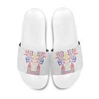 Philippines Barong Style Slide Sandals Polynesian Kakau Art Tattoos with Tribal Filipino Sun