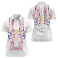 Philippines Barong Style Women Polo Shirt Polynesian Kakau Art Tattoos with Tribal Filipino Sun