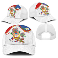 Philippines MassKara Festival Baseball Net Cap Smile Masks with Hawaiian Art Pattern and Tropical Plants
