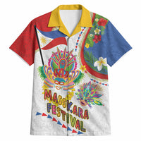 Philippines MassKara Festival Hawaiian Shirt Smile Masks with Hawaiian Art Pattern and Tropical Plants LT03 Multicolor - Polynesian Pride