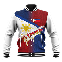 Philippines Basketball Custom Baseball Jacket Pilipinas Tribal Pattern