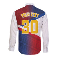 Philippines Basketball Custom Long Sleeve Button Shirt Pilipinas Tribal Pattern LT03 - Polynesian Pride