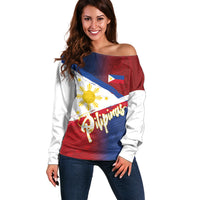 Philippines Basketball Custom Off Shoulder Sweater Pilipinas Tribal Pattern
