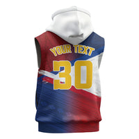 Philippines Basketball Custom Sleeveless Hoodie Pilipinas Tribal Pattern