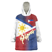 Philippines Basketball Custom Wearable Blanket Hoodie Pilipinas Tribal Pattern